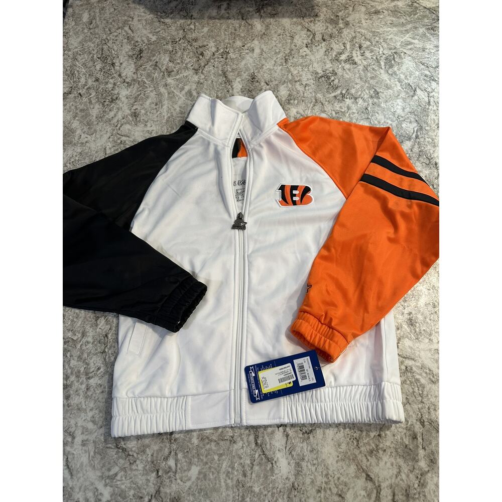 Women's Starter Cincinnati Bengals White Raglan Full-Zip Track Jacket XS X-Small